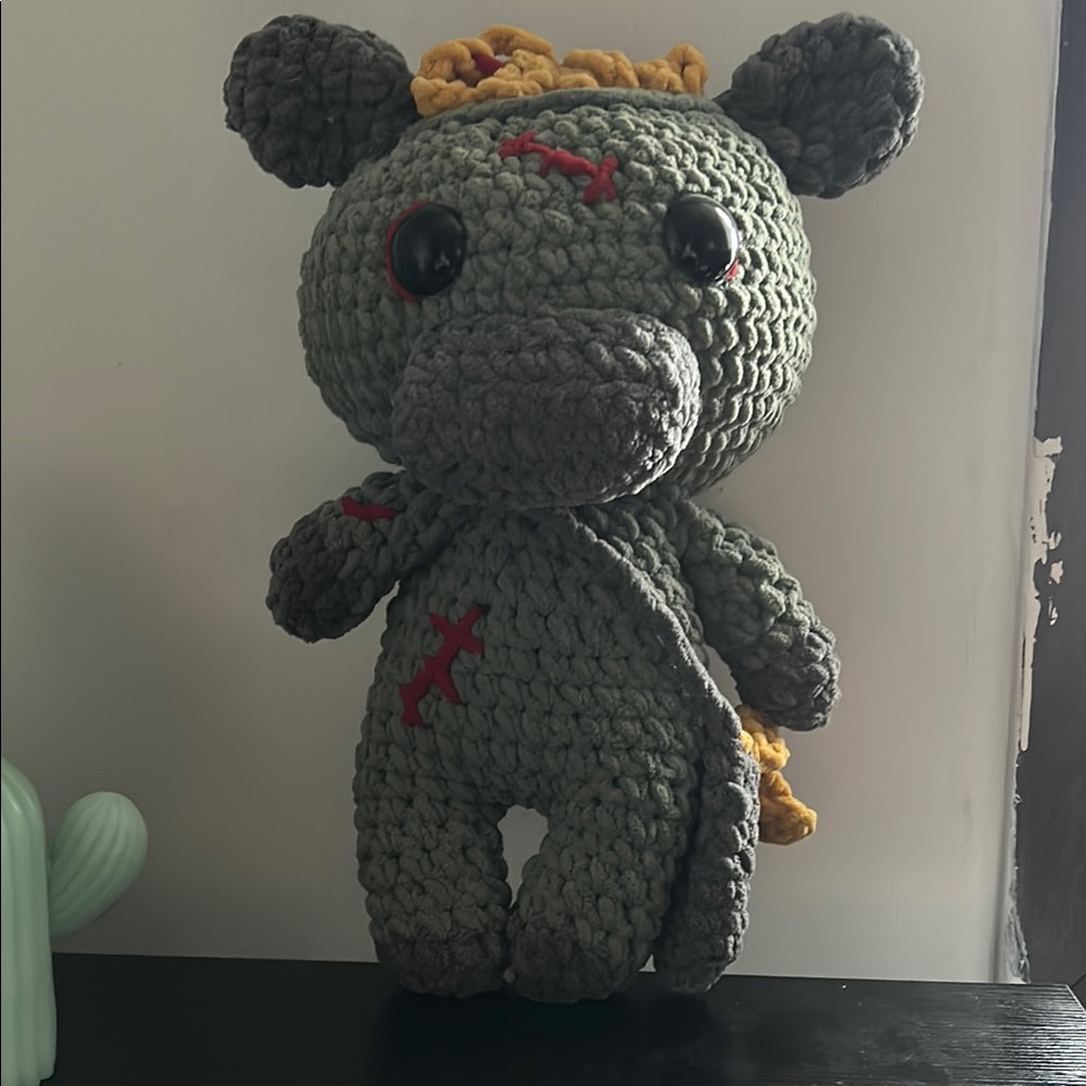 Crocheted Plush Zombie Cow